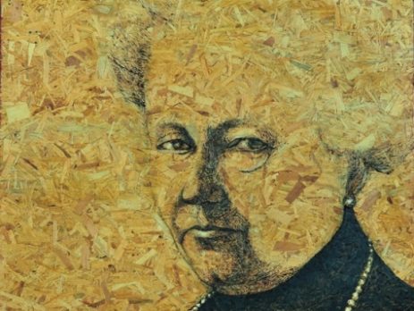 Shy Abady, Augusta Victoria I, 2010, Electric etching and oil on OSB, 120x130cm. Copyright Abady.